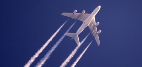 The politics and governance of research into solar geoengineering - image of plane leaving trail