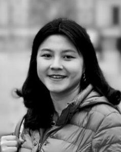 Shiran Victoria Shen Headshot in black and white.